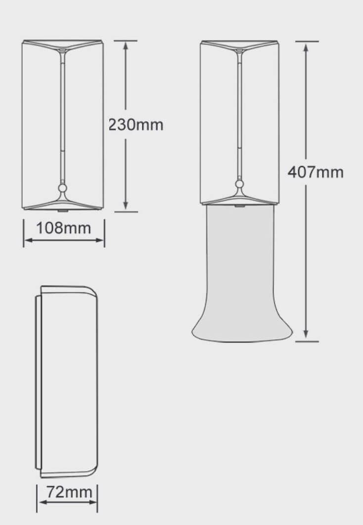 直立式自動酒精噴霧機尺寸寬108高230厚72mm