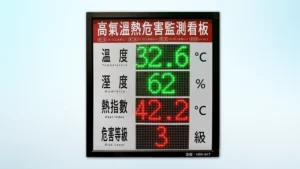 含紅色ALARM警示的高氣溫熱危害監測看板